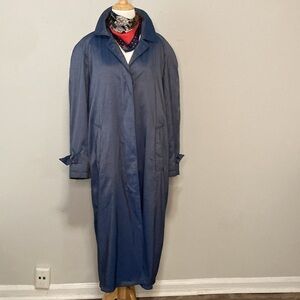 Vintage Jone’s New York Blue Lined Trench Coat Sz 10